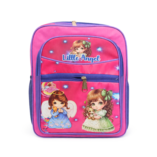 10610 School Bag for Boy & Girl & Cartoon Printed 4 Compartment {Random Design}