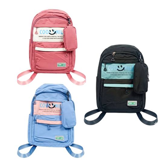 20458 College Bag for Girls & Women | Lightweight Resistant College School Bag | Travel Daypack with Front Pocket & Side Compartments {Random color} 43*27*15 Cm