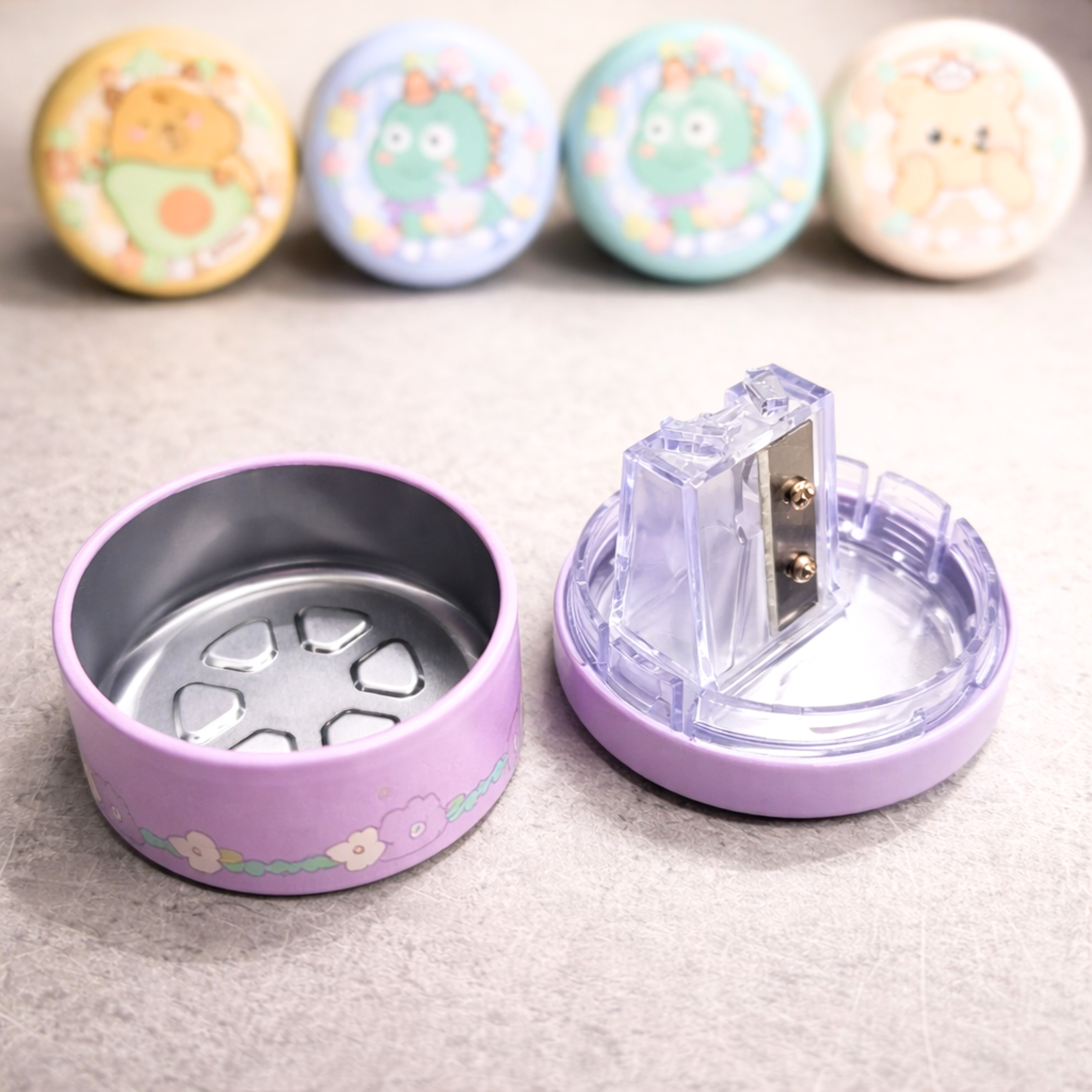 6828 Round Metal Pencil Sharpener Random Design