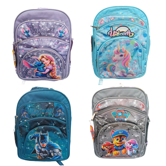 20407 Cute Cartoon Kids School Bag for Boys and Girls, Toddler Preschool Plush Travel Schoolbag {5 Compartment} Size=41*28*18 Cm {Random Design}