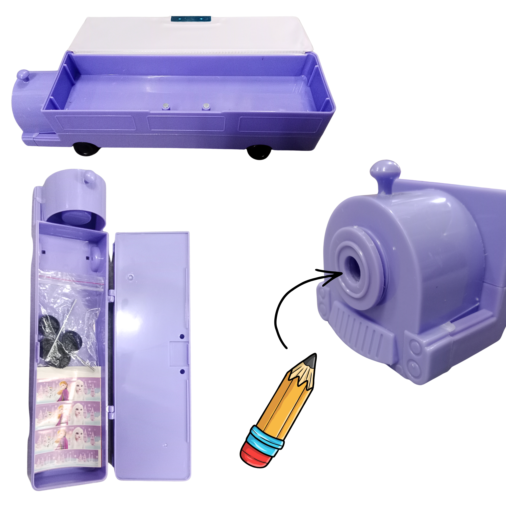 20503 Colorful & Attractive in Train Design Pencil Box | Pen pencil case - for Kids School Supplies & Birthday Return Gifts | in Assorted Colors