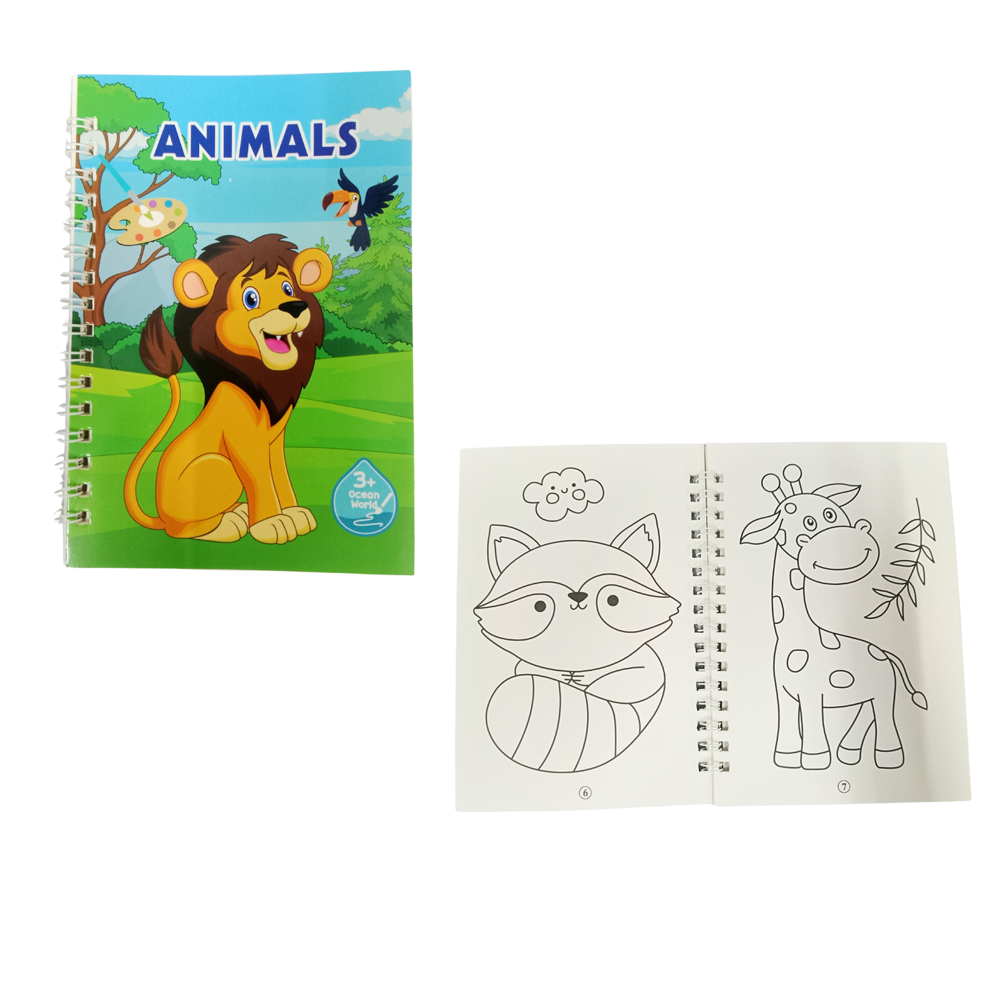 20574   ( 4 Pcs) Cartoon Coloring Books 2 Brush 1 Colouring Plat