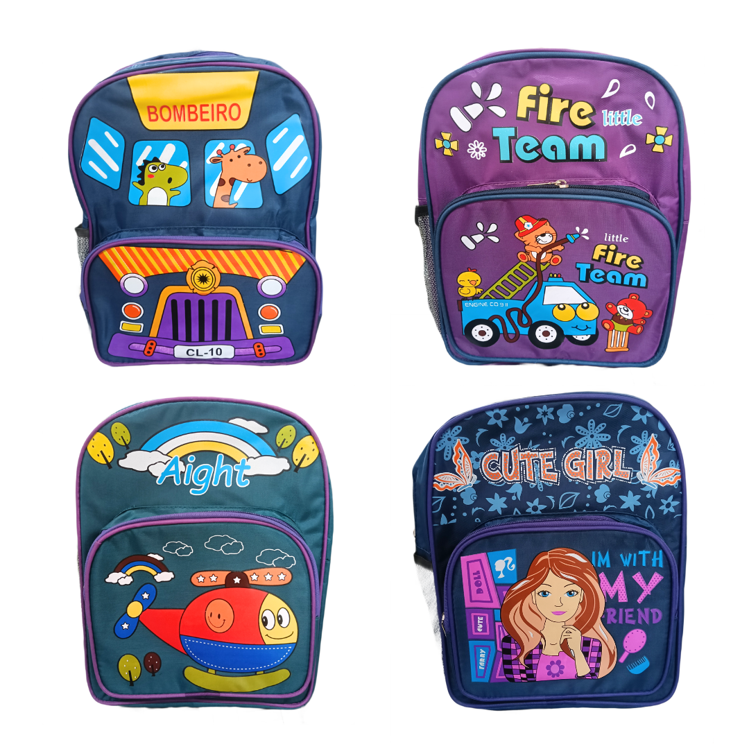 20411 Cartoon Printed Bag for Kids {2 Compartment} Size=36*27*15 Cm {Random Color}