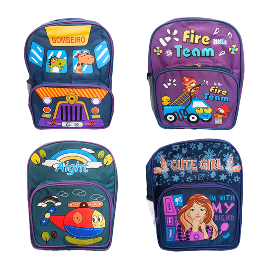 20411 Cartoon Printed Bag for Kids {2 Compartment} Size=36*27*15 Cm {Random Color}