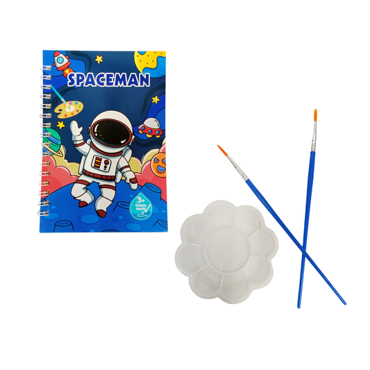 20574   ( 4 Pcs) Cartoon Coloring Books 2 Brush 1 Colouring Plat