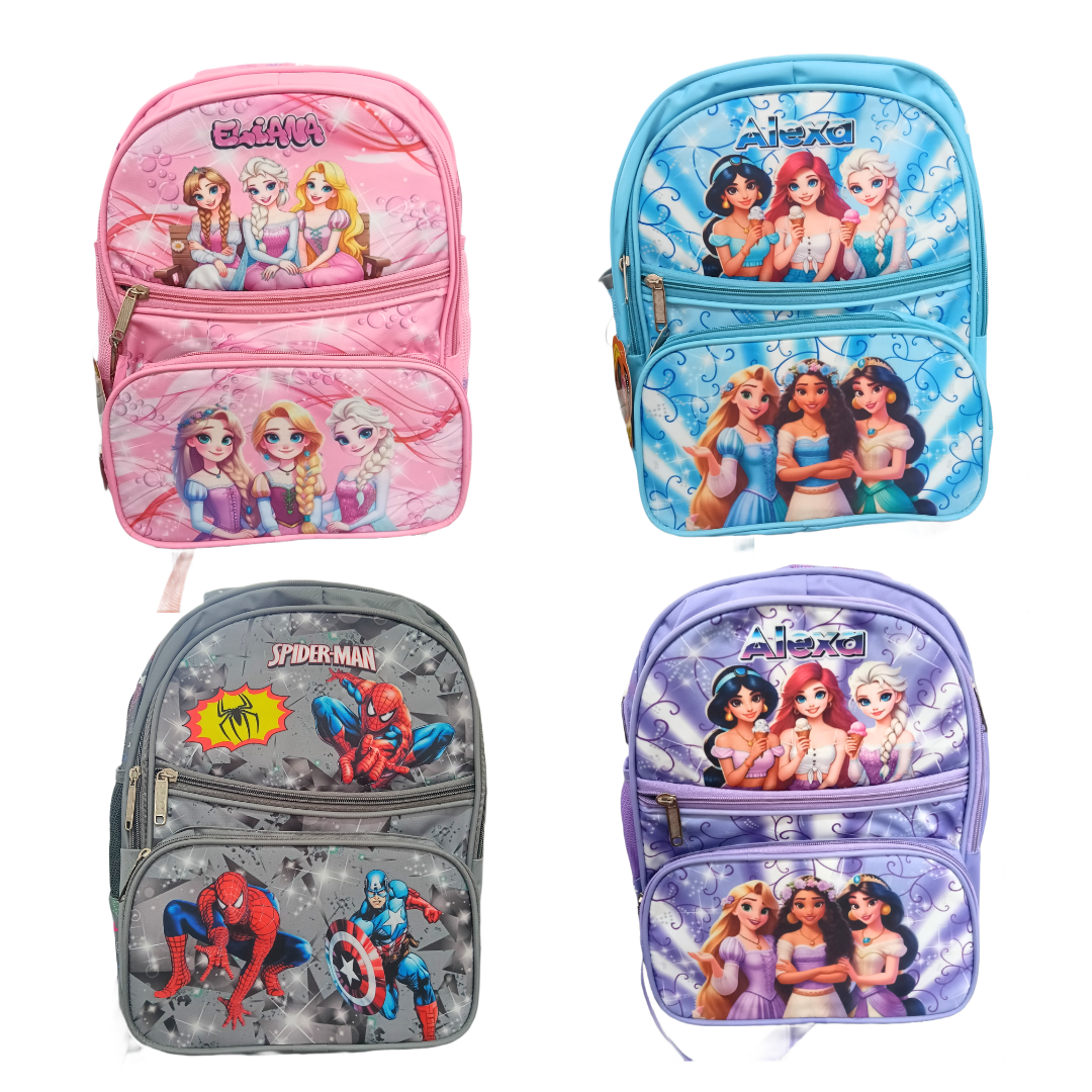 20412 Cartoon Best Stylish Waterproof Casual Picnic Tuition School Bag Backpack for Children Boys And Girls For {5 Compartment} Size= 37*28*23 Cm {Random Color}