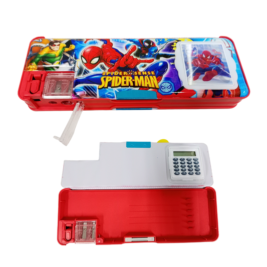 20439 Magnetic Pencil Box with Calculator & Dual Sharpener for Boys {Random Design}