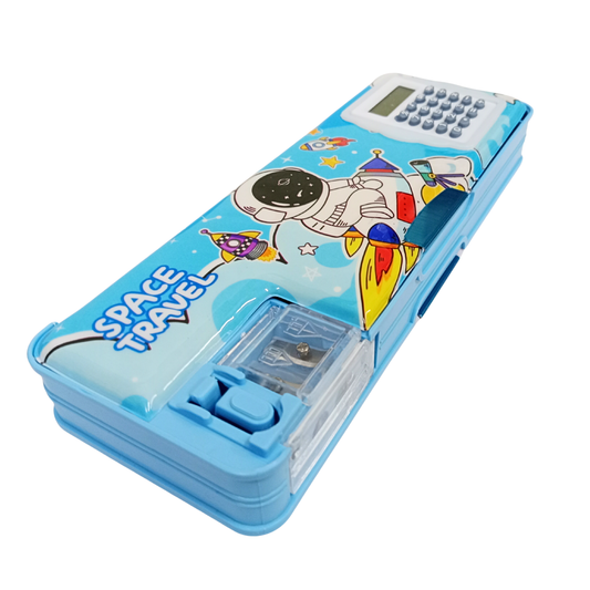 20439 Magnetic Pencil Box with Calculator & Dual Sharpener for Boys {Random Design}