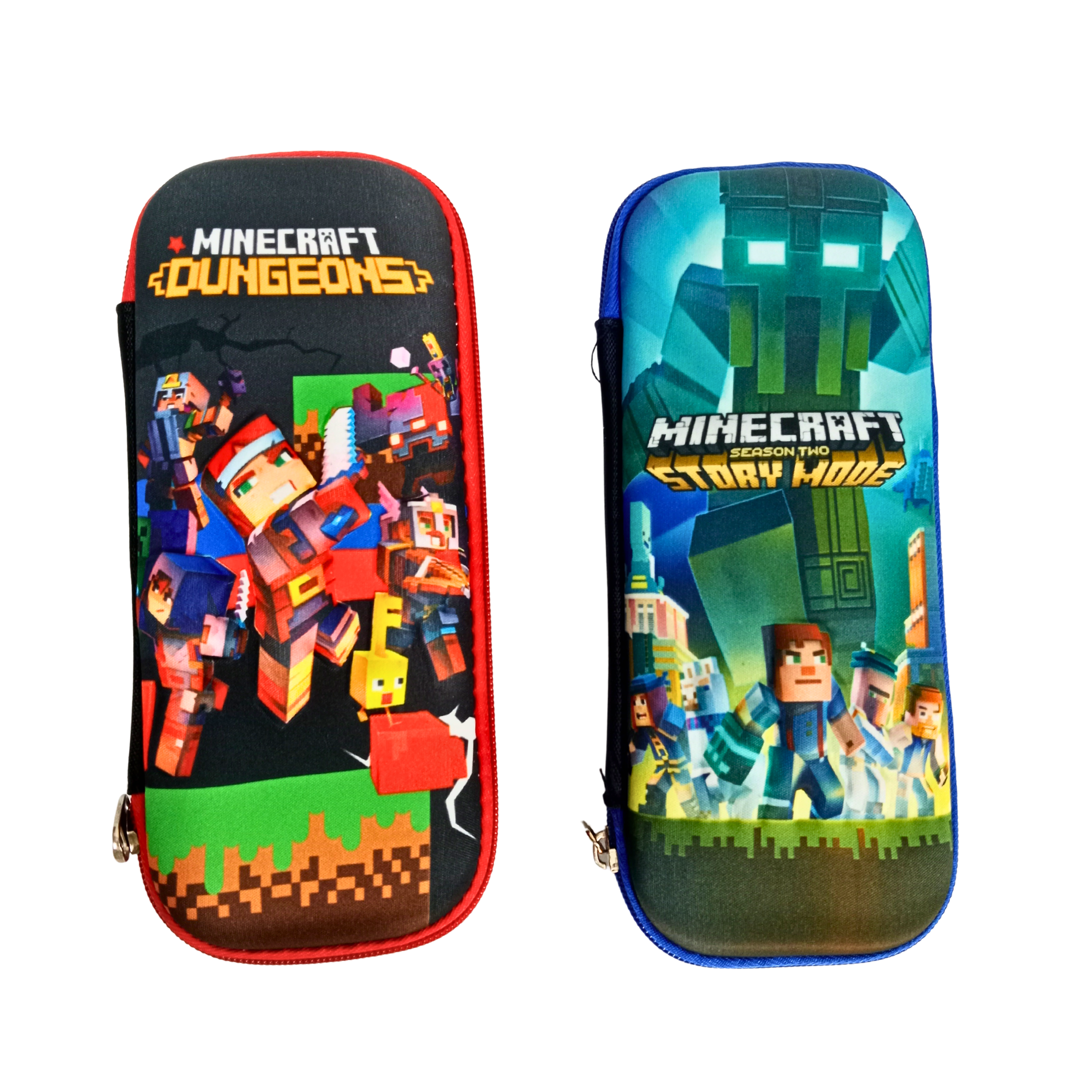 199135 Pixel Game Theme Pencil Pouch | EVA Hard Pencil Box for School Kids