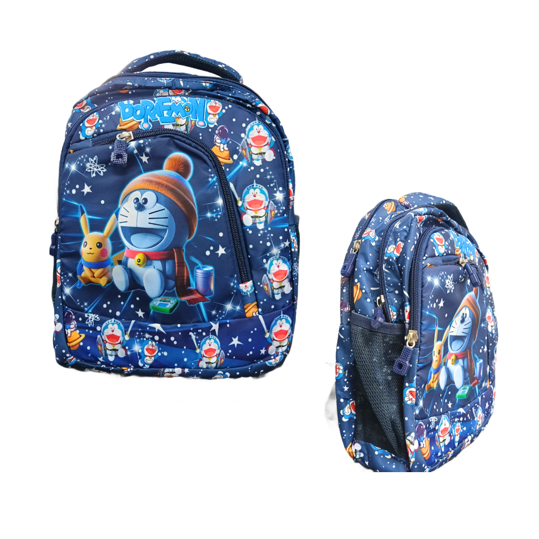 20410 Doraemon Cartoon School Bag for Boys & Girls 4 Compartment Size=38*28*15 Cm {Random Color}