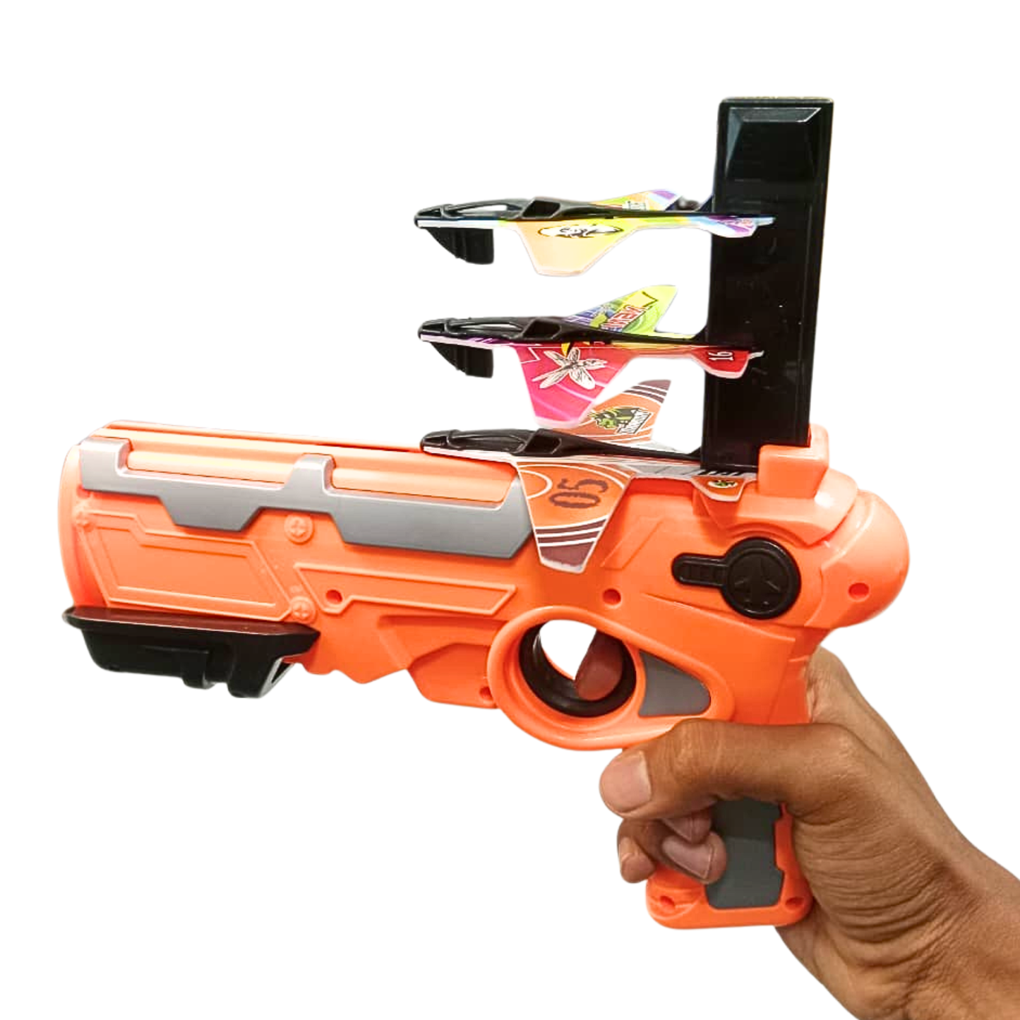 20521 Air Gun Toy with 4 Glider Aircraft Foam Bullets, Gun Toy Pistol for Boys Kids for Shooting | Best Gift for Boys Kids Children for Indoor & Outdoor Sports