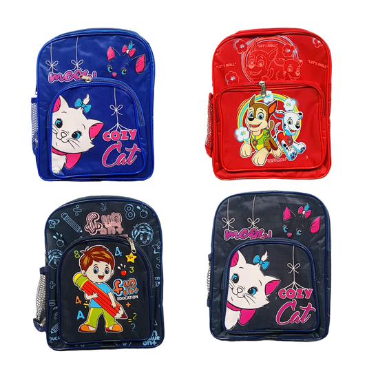 20414 Cute Cat School Bag for Boy & Girl Durable Zipper & Stitching 2 Compartment Water Resistant Spacious Kid's School Backpack Size=32*15*12Cm