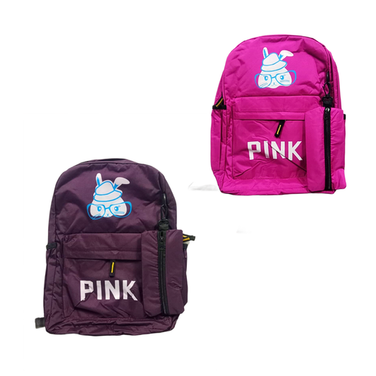20417 Cute Attractive It's Mine Printed Style Backpack with pouch College Office bag for Girls and Boys {2 Compartment} Size=40*28*15 {Random Color}