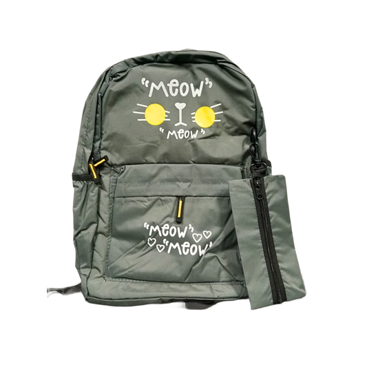 20417 Cute Attractive It's Mine Printed Style Backpack with pouch College Office bag for Girls and Boys {2 Compartment} Size=40*28*15 {Random Color}