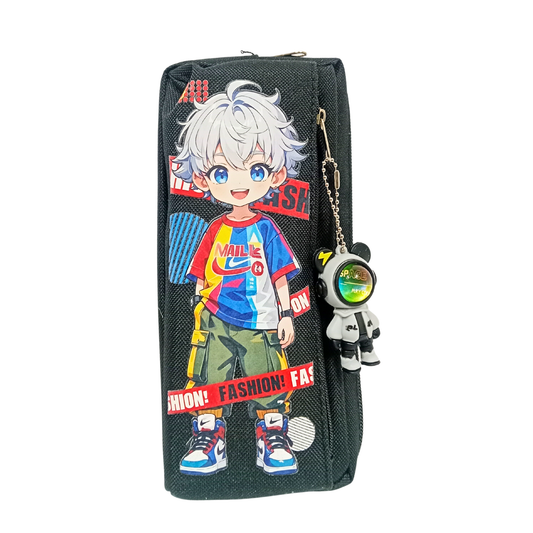50068 Pen Bag Canvas Pencil Case Student Stationery Gift for Kids {Random Design}