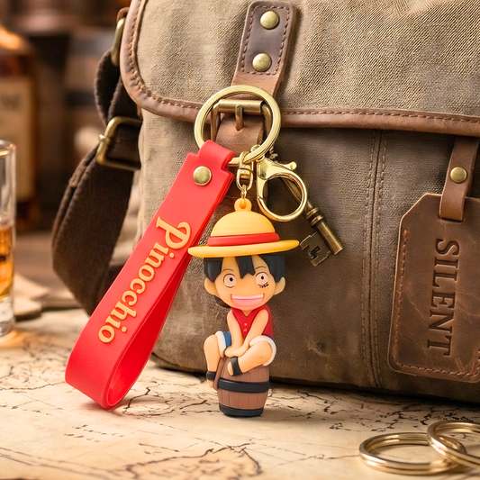 20583 Luffy Silicone Keychain Cartoon Cute Boy & Girl Pendant for Cars, Bags, and Backpacks Trendy Accessory for Kids