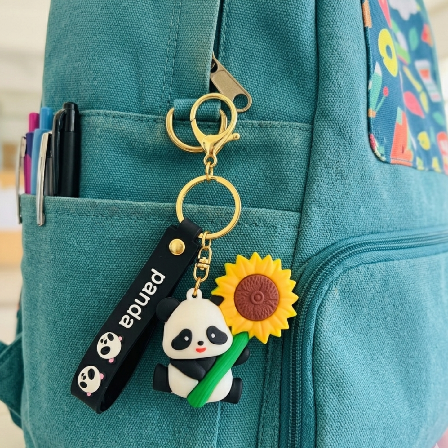 20582 Kawaii Silicone Panda Keychain