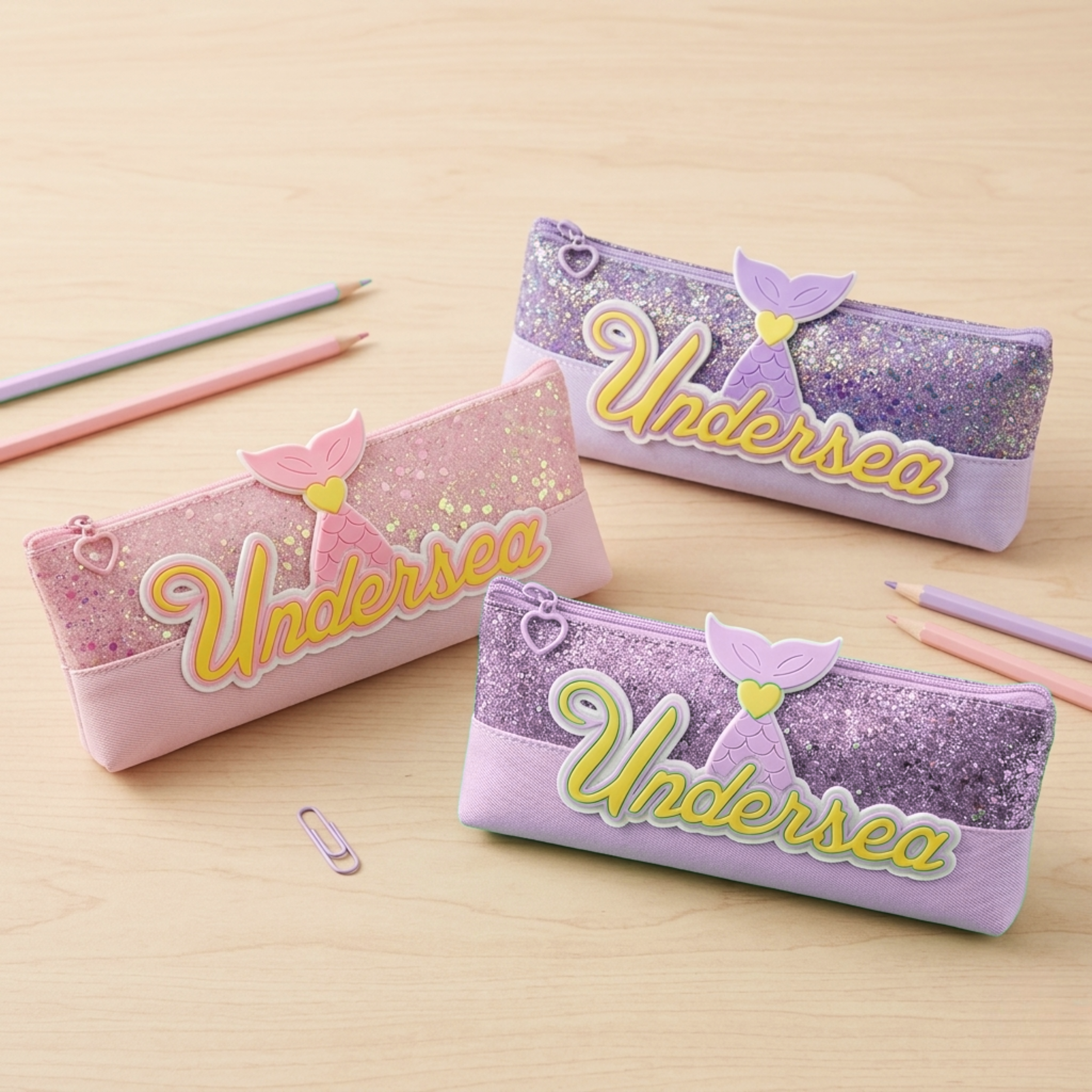 50197 Return Gifts for Kids Pencil Pouch Mermaid Stationary Pouch for Girls {Random Color}