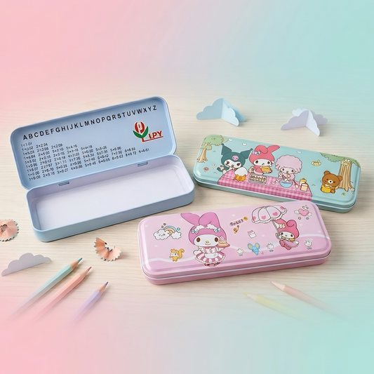 55-19 Metal Pencil Box Double Compartment for Kids