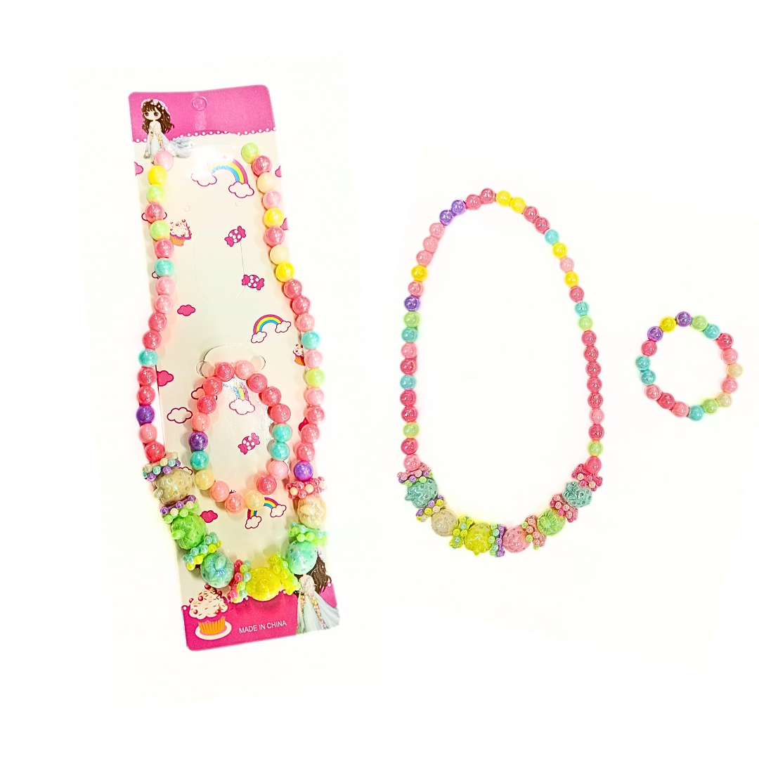 11220 Pearl Pendant Necklace Bracelet (2 Pc Set)
