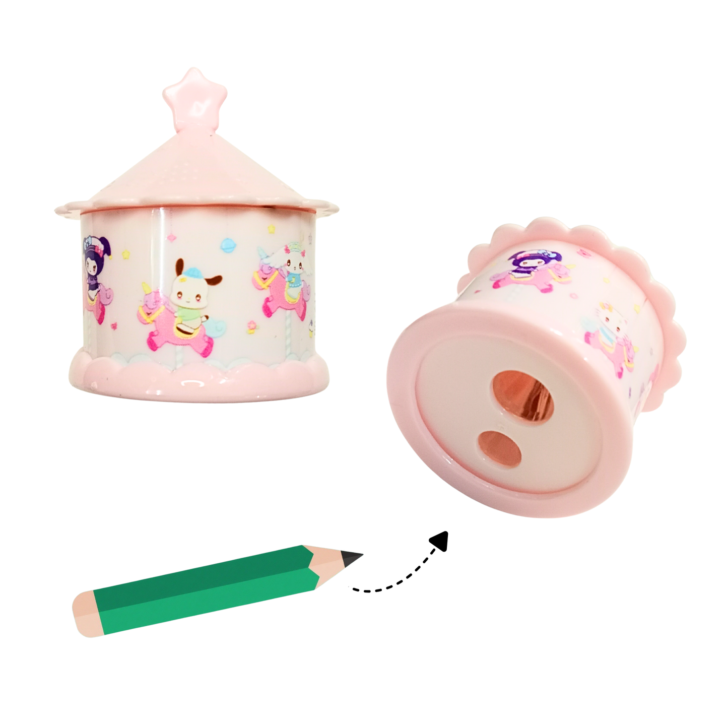 20513 Merry - Go Round Carousel Dual Pencil Sharpener milticolor