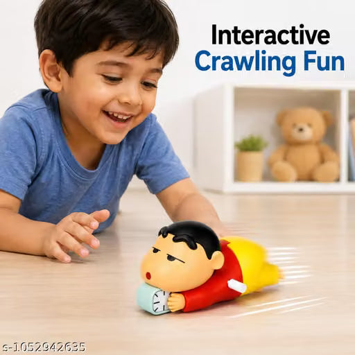 21232 Crayon Shin Chan Wind Up Crawling Toy Figure Red Clockwork Walking Cartoon Character Toy Mechanical Wind Up Action Figure No Battery Required Educational Fun Toy for Kids Boys Girls