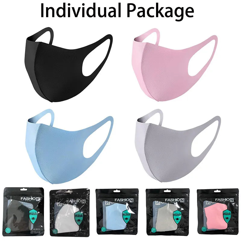 Washable Adult Kids Fashion Party Masks Unisex Halloween Christmas Anti Dust Cycling Breathable Reusable Kids Face Mask Ice Silk Mouth Cover
