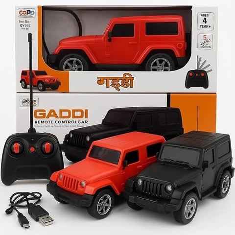 20492 Smoke GADDI Remote Control Car for Kids | Classic Jeep-Style RC Car with LED Headlights | Easy-Control Racing Toy for Boys & Girls