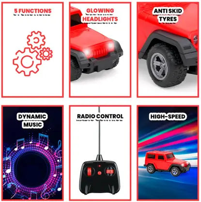 9798 Remote Control Thar Car for Kids | Rechargeable Off-Road Thar Gaddi Toy RC Thar Car with Remote {Multicolor}
