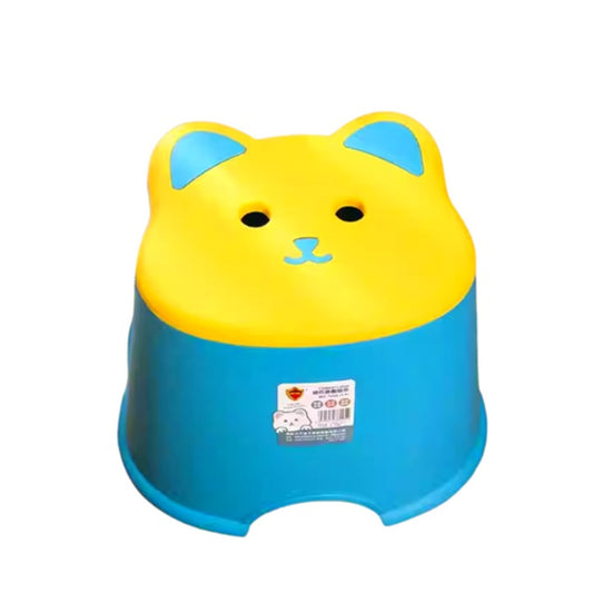 20938 Cute Cat Shape Plastic Kids Stool | Anti-Skid Multipurpose Bathroom Step Stool | Strong & Durable | Multicolor