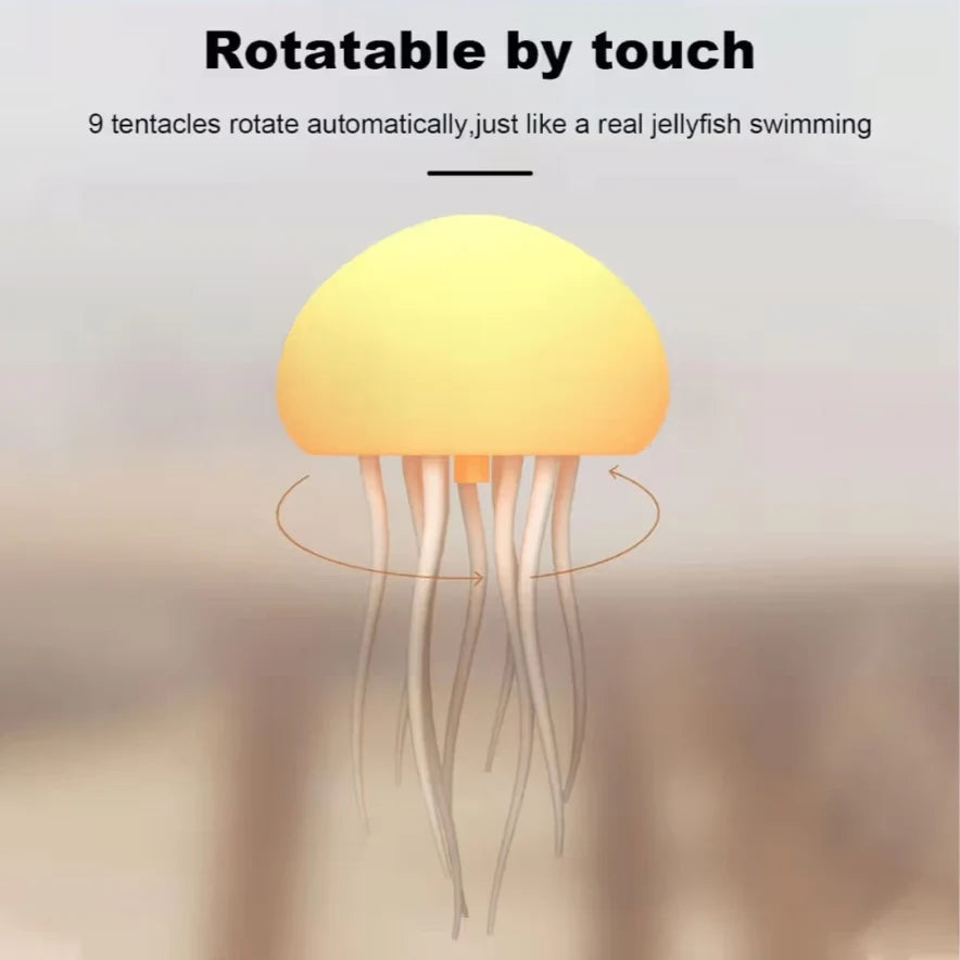 XD-009 Jellyfish LED Lamp with Dancing Legs,RGB Gradient Bedside Lamp with Voice Control