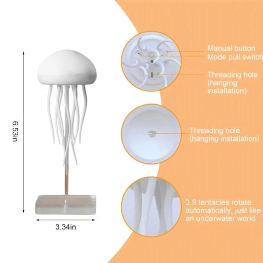 XD-009 Jellyfish LED Lamp with Dancing Legs,RGB Gradient Bedside Lamp with Voice Control