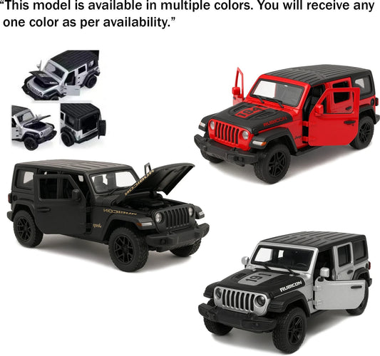 20606 Diecast Jeep Rubicon Model Car 1:36 Scale – Metal Toy Car with Pull Back Action & Openable Doors for Boys & Girls
