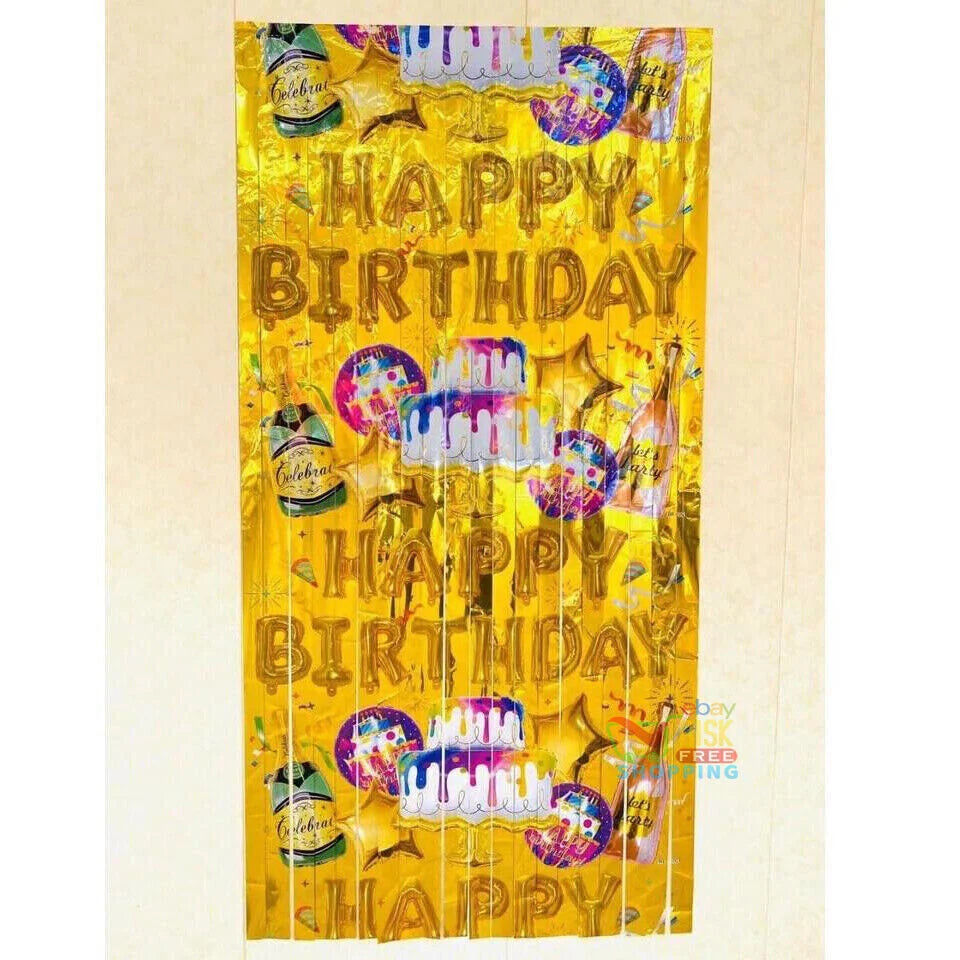 20127 Printed Foil Curtain Decoration Item for Theme Birthday Parties/Event 3 by 6
