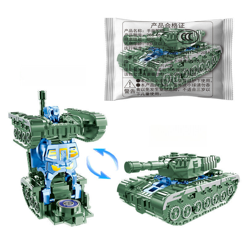 20822 Juguete Giratorio Transformable Barato, Trompo Antiestres para Adultos y Ninos, 3 in 1, Juguetes Robot Tanque Deformable