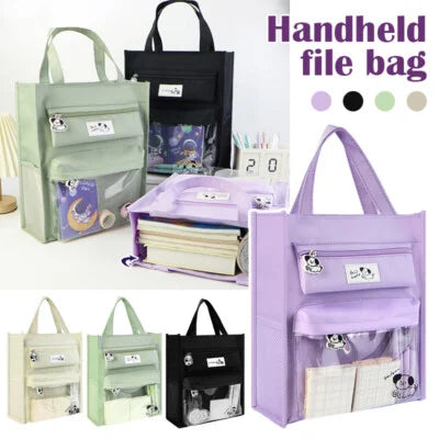 10673 Portable File Handbag Large Capacity Tote Bag Student Training Multicolor