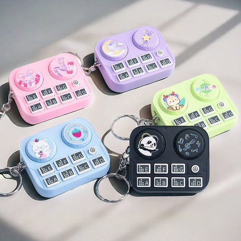 20506 Mini Animal Dj Keychain, Musical Instrument Keychains ,Cute Cartoon Pattern Key chain Keyring {Random Color}
