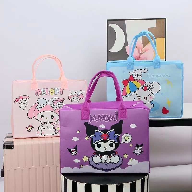 20951 Cartoon Character Canvas Tote Bag – Cute Aesthetic Handbag for KIds, Girls {Random Design}