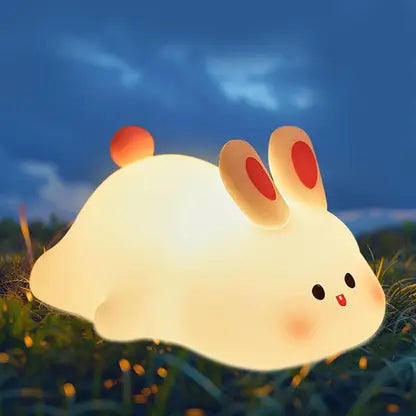 2313 Silicone Cute Bunny Night Light for Kids, LED Squishy Novelty Animal Night Lamp Touch Sensor