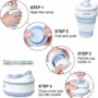 9062 Silicone Collapsible Travel Cup Convenient Travel Coffee – Silicone Folding Camping Cup with Lids – Expandable Drinking Cup Set