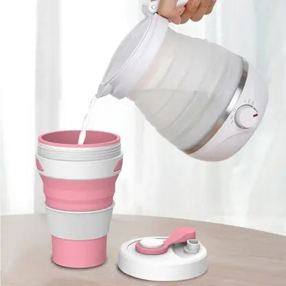 9062 Silicone Collapsible Travel Cup Convenient Travel Coffee – Silicone Folding Camping Cup with Lids – Expandable Drinking Cup Set