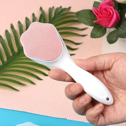 10797 Silicone Face Scrubber Exfoliating Brush, Manual Handheld Facial Cleansing Brush