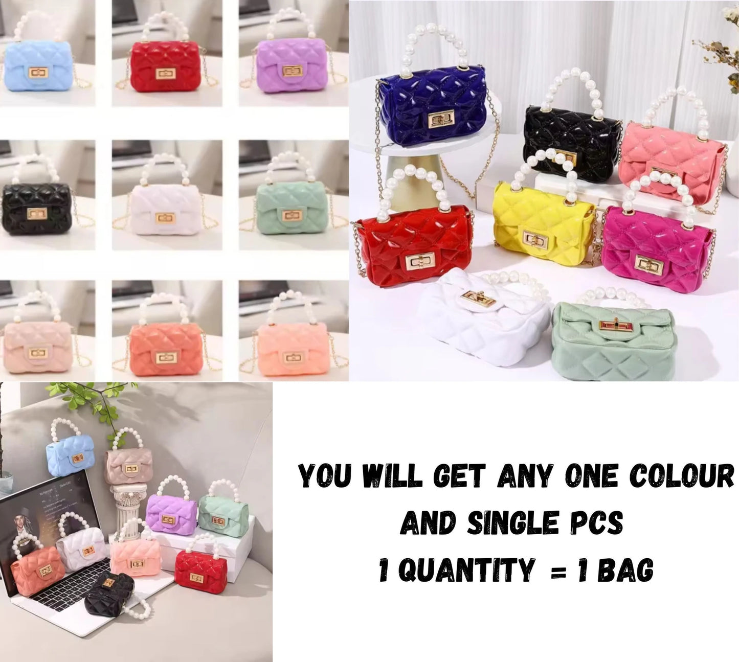 21155 Mini Purse sling bag for Girls Kids Jelly Purse Clutch Crossbody Shoulder Bag Trending Fashion