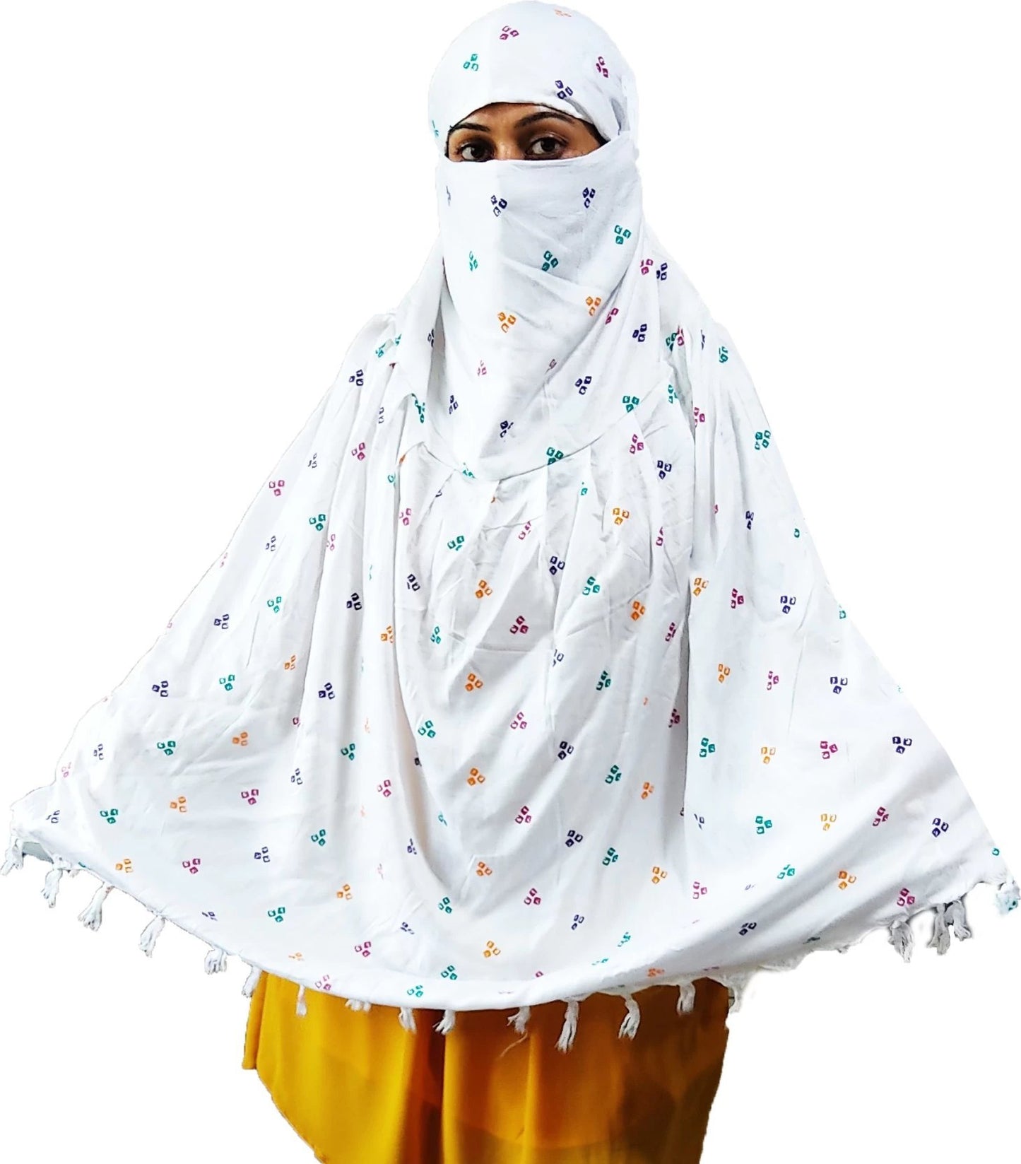 20371 White Scarf for Women & Girls Random Design