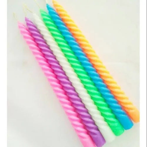 1472 ( 2 pcs ) Random Color Spiral Candle 25 cm