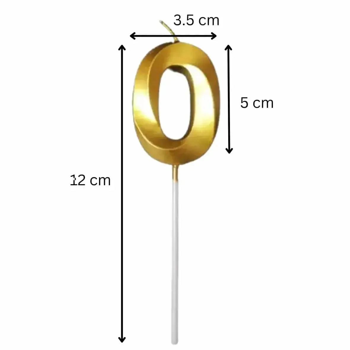 21154 {Pack of 12} 0 Zero Golden Number Candle cake topper