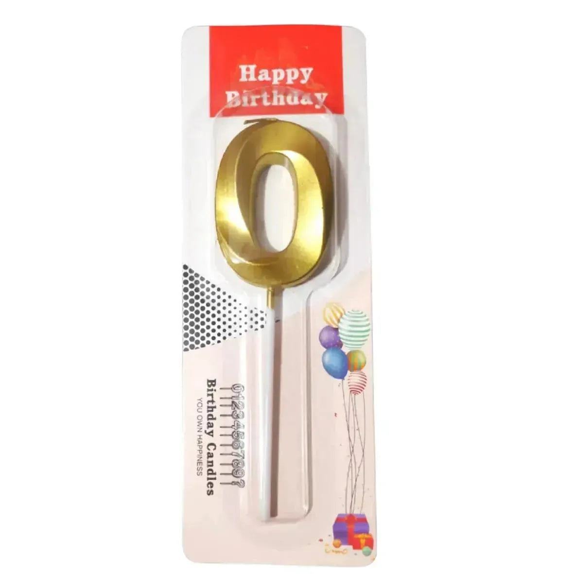 21154 {Pack of 12} 0 Zero Golden Number Candle cake topper