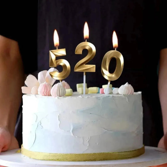 21154 {Pack of 12} 0 Zero Golden Number Candle cake topper