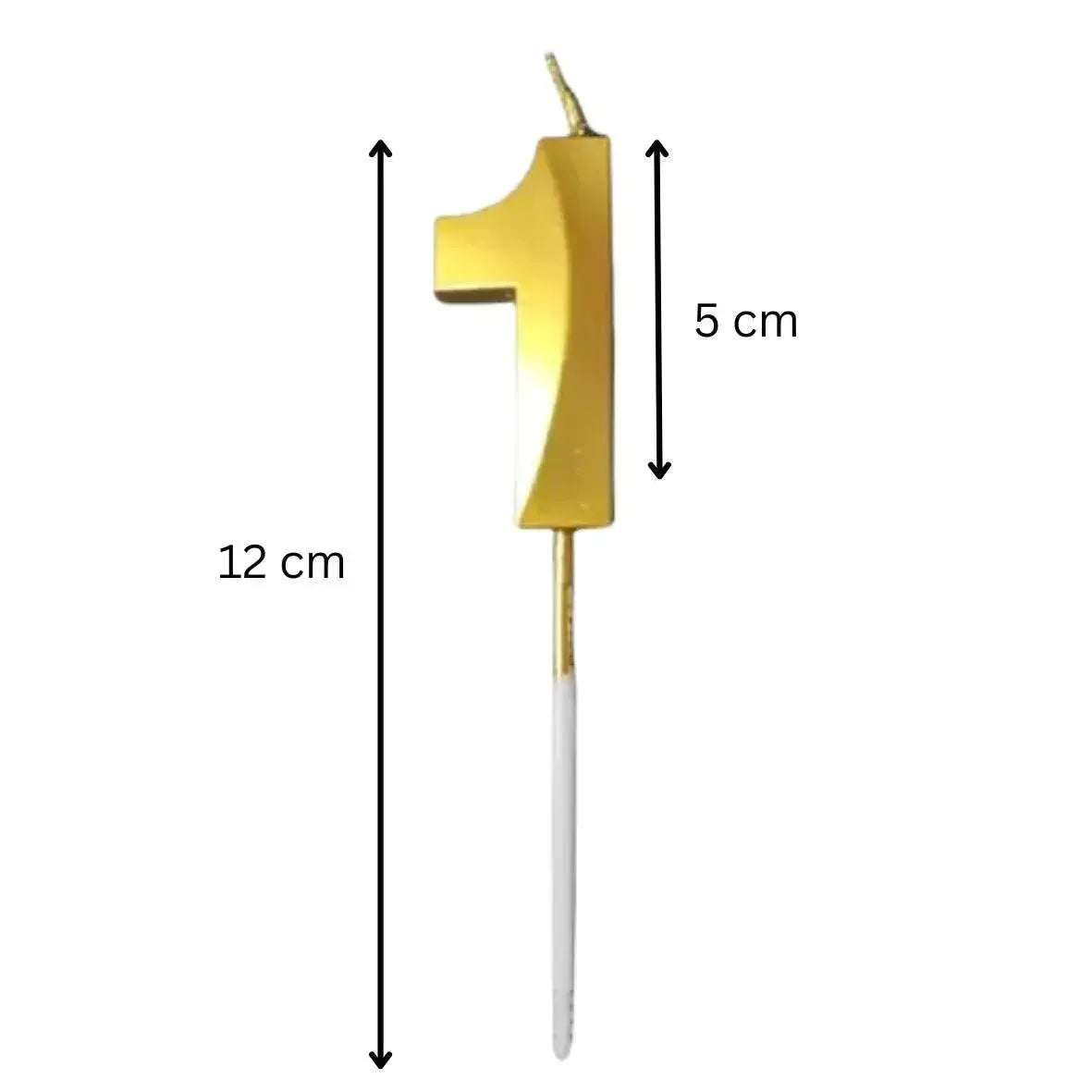 21153 {Pack of 12} 1 One Golden Number Candle cake topper