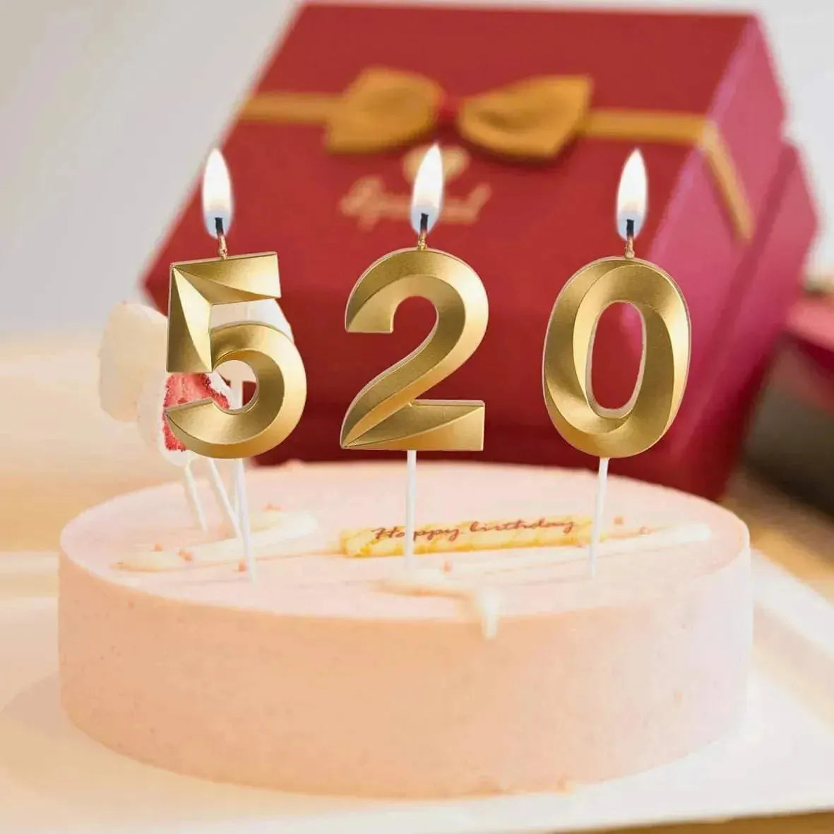 21150 {Pack of 12} 5 Five Golden Number Candle cake topper